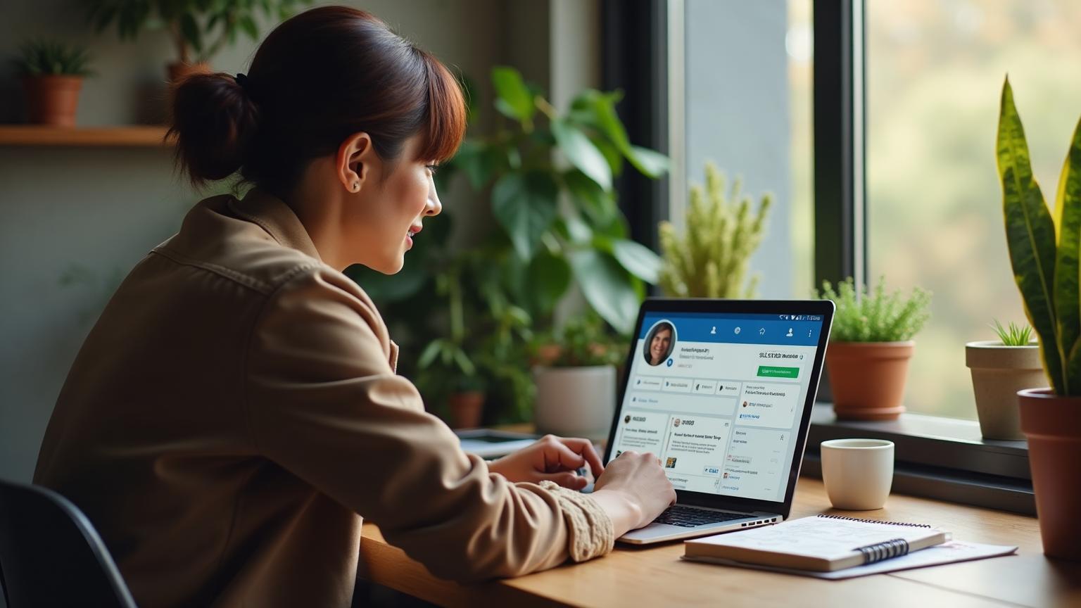 Professional working on personal brand and LinkedIn reach